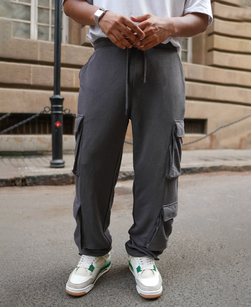 Dark Grey Baggy Fit Track Pant