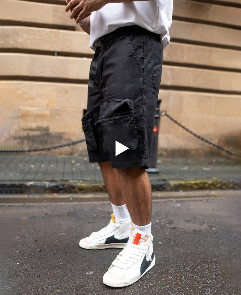 Black Baggy Fit With Pockets Shorts