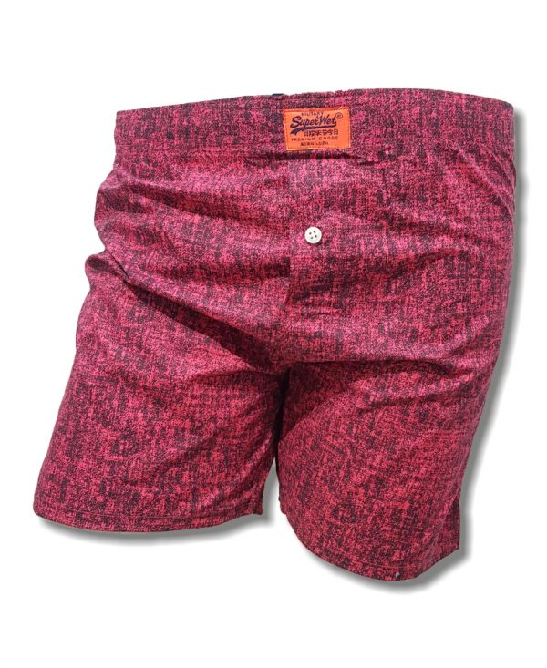 Mens Maroon Printed Boxer