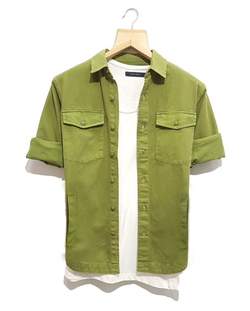Green Denim Casual Shirt