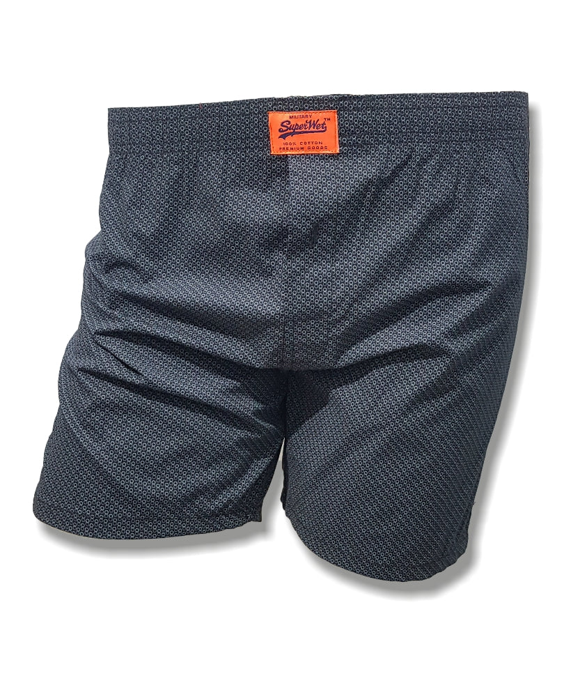 Mens Black Printed Boxer
