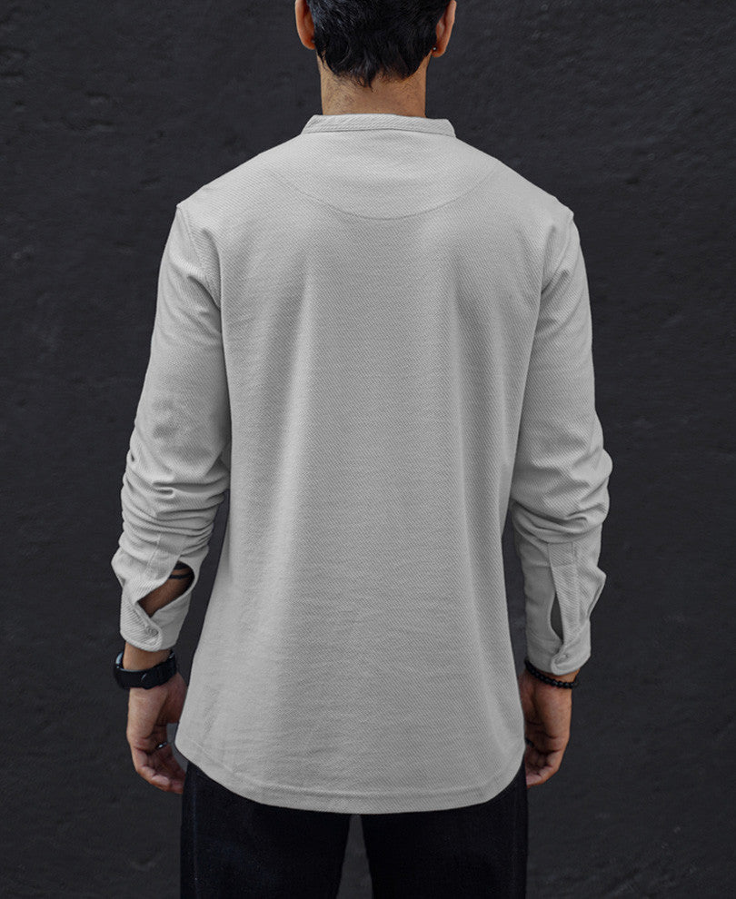 Light Grey Plain Full Sleeves T Shirt