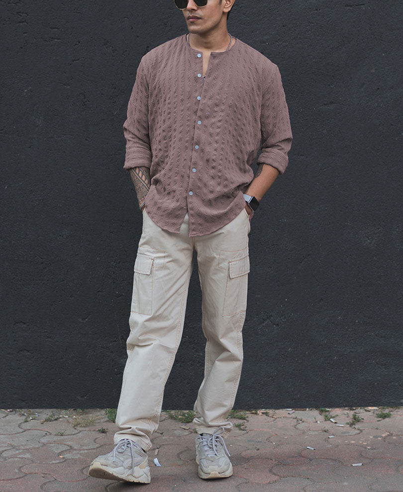 Onion Structured Henly Nack Full Sleeves Shirt