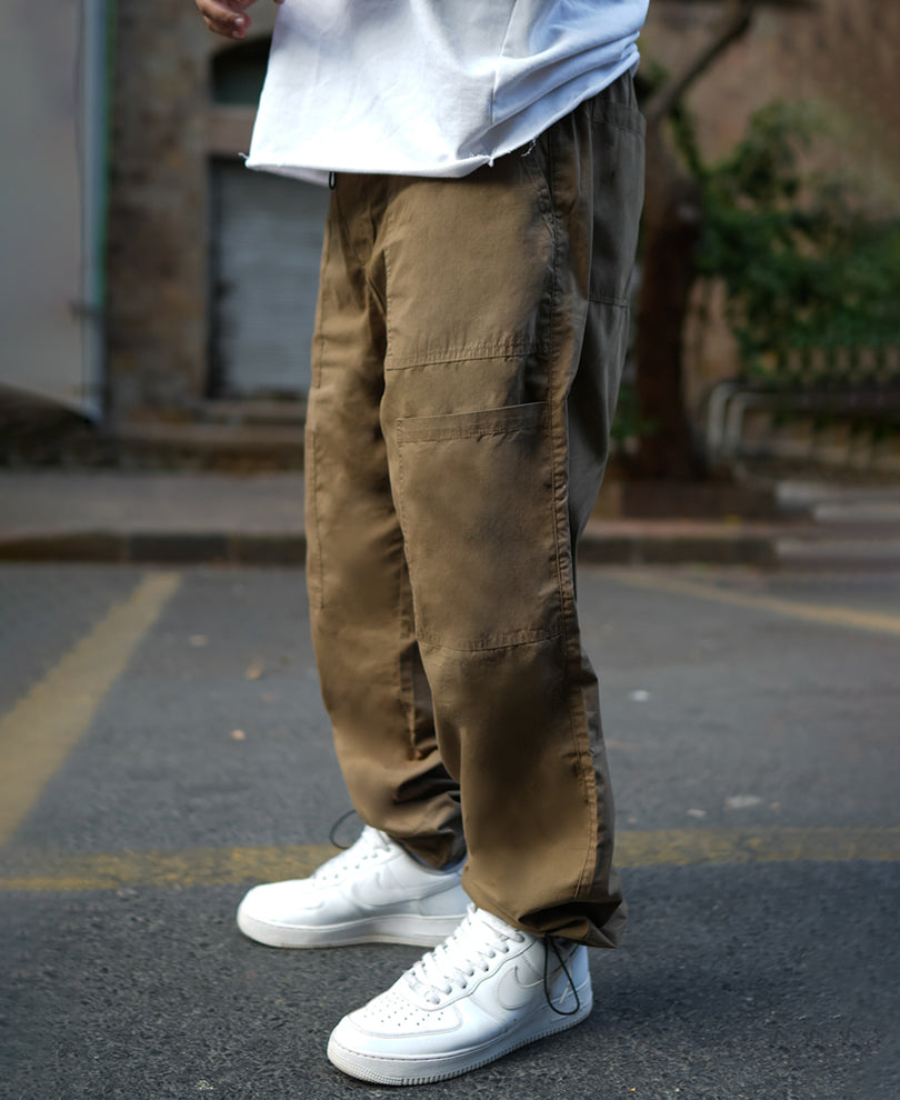 Brown Baggy Fit Parachute Pant