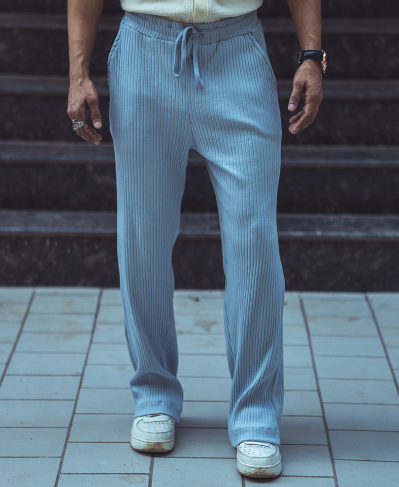 Sky Grey Baggy Fit Track Pant