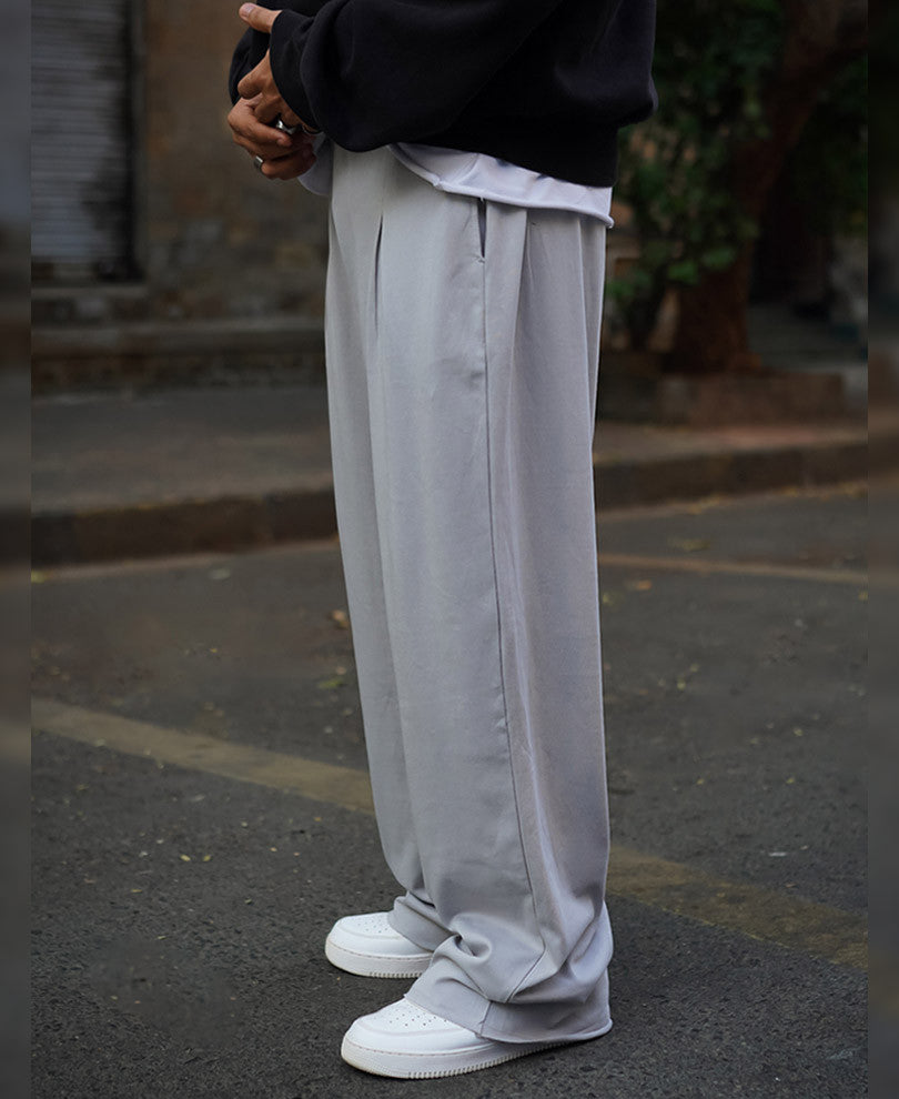 Grey Baggy Fit Track Pant