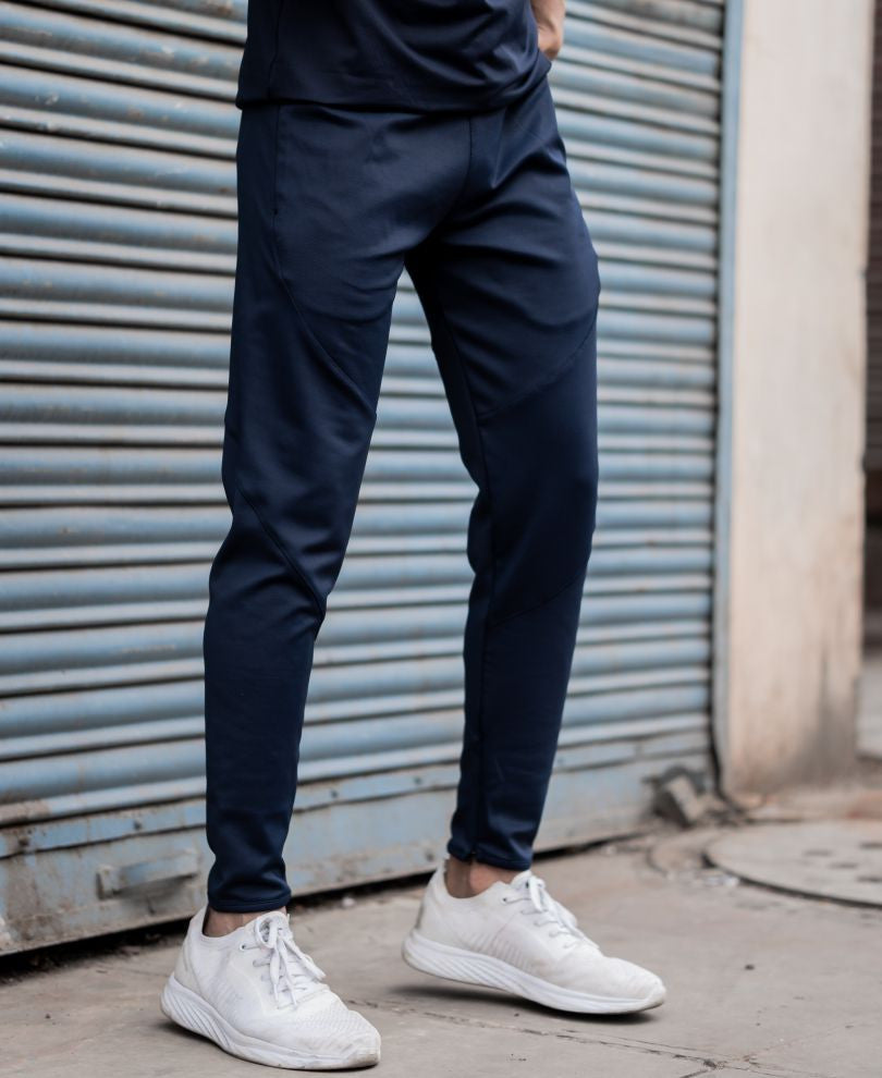Navy Blue With Ankle Fit Dri-Fit Track Pant