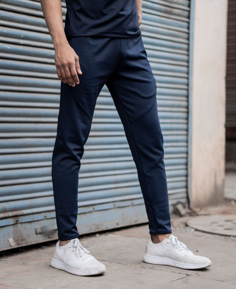 Navy Blue With Ankle Fit Dri-Fit Track Pant