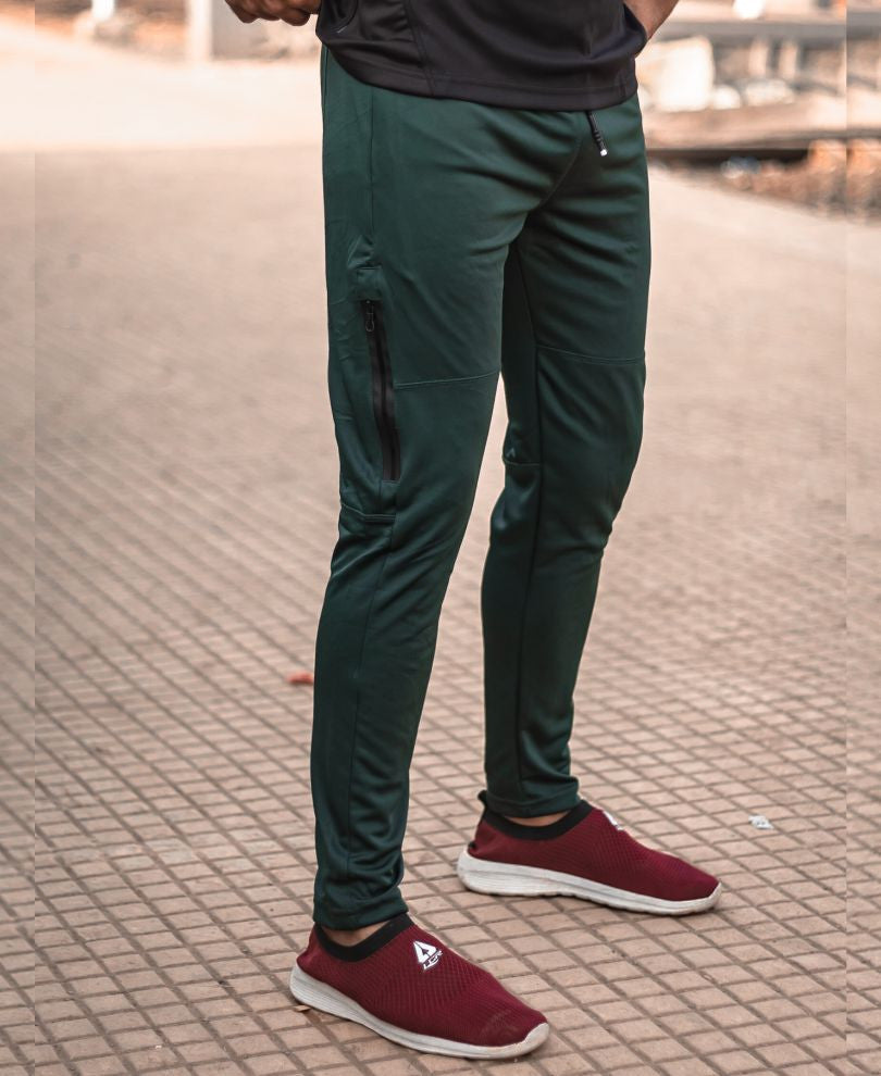 Olive Green Side Zip Dri-Fit Track Pant