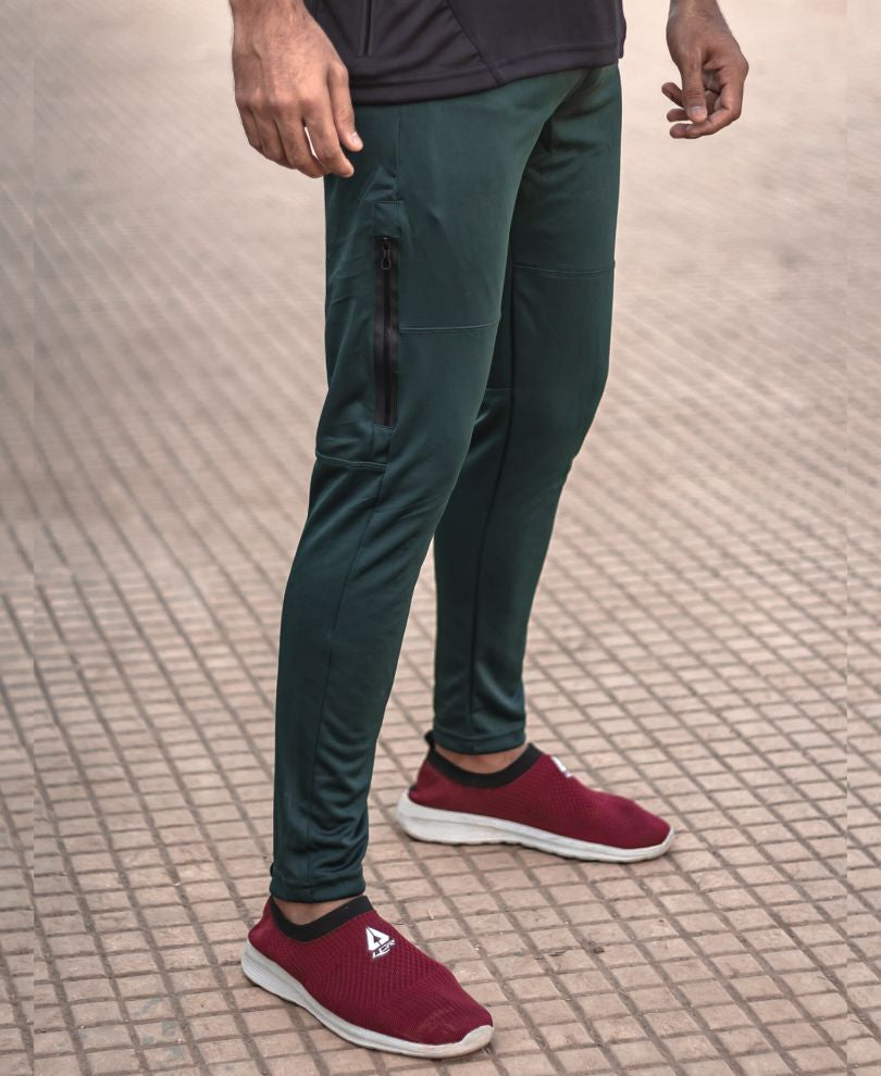 Olive Green Side Zip Dri-Fit Track Pant