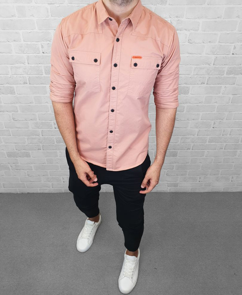 Peach Denim Shirt
