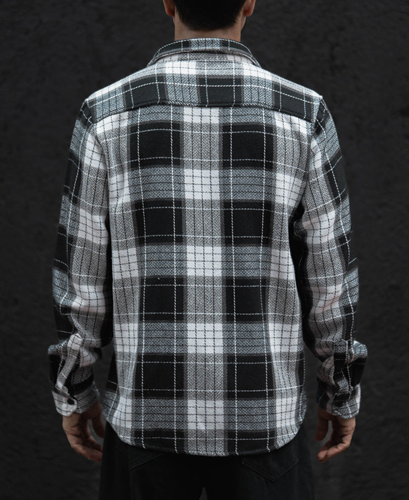 Black And White Checks Regular Fit Full Sleeves  Shirt