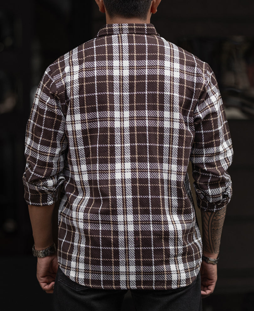 Brown Regular Fit Full Sleeves Shirt