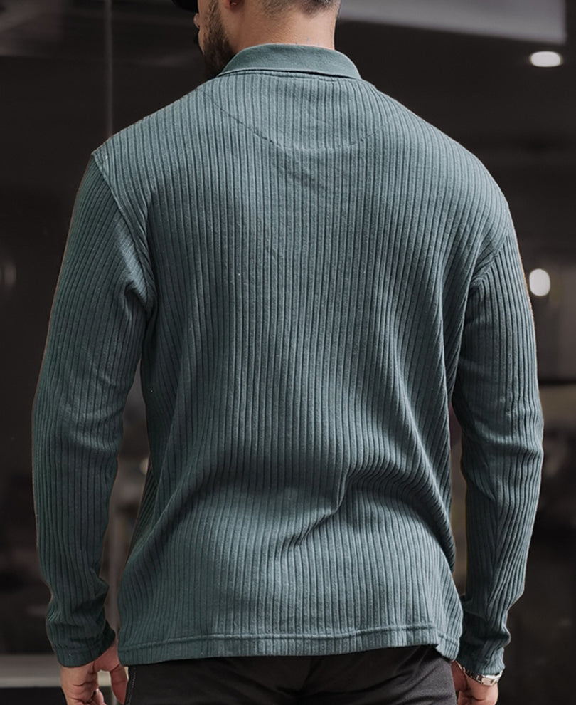 Green Regular Fit Full Sleeves Tshirt