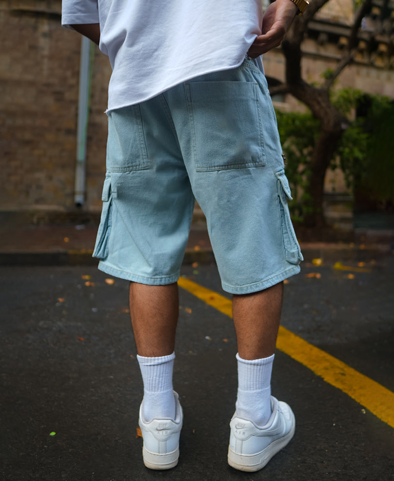 Ice Blue Baggy DenimsÃ‚Â Shorts
