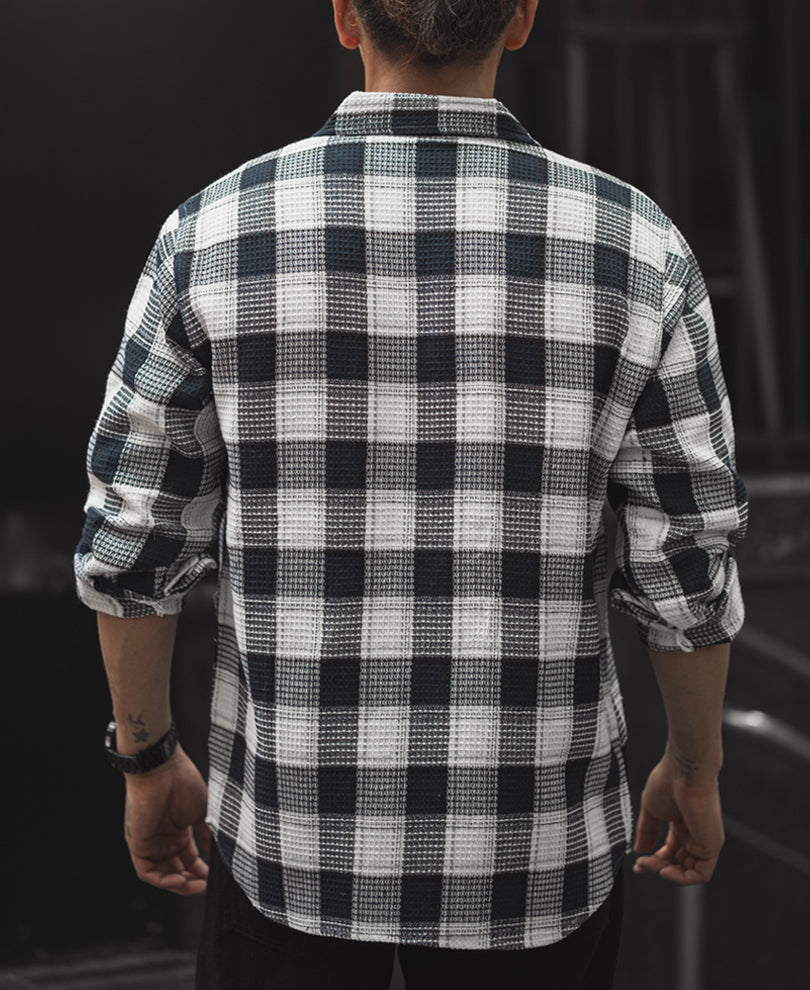 White And Black Small Checks Regular Full SleevesÃƒâ€šÃ‚Â Shirt