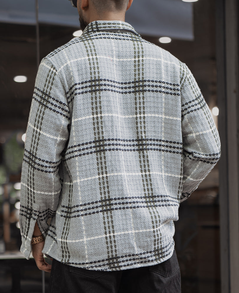 Grey Double Pocket Regular Fit Full Sleeves Shirt