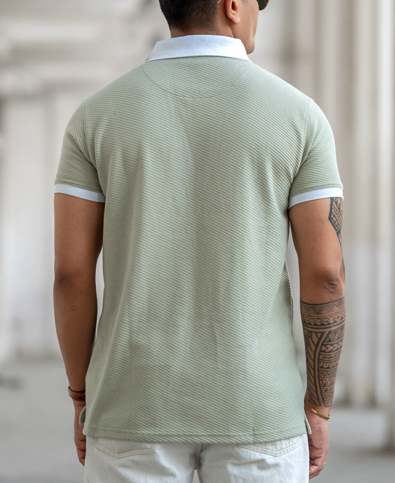 Pista Green Regular Fit Half Sleeves T-Shirt