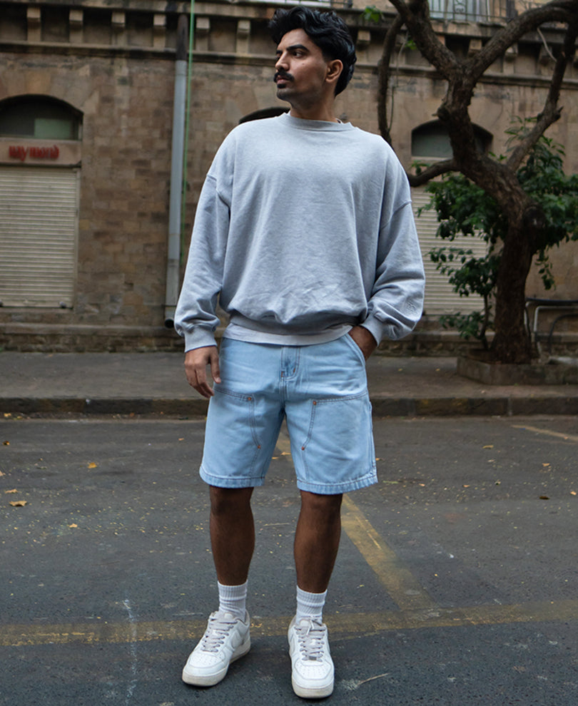 Ice Blue Denim Shorts