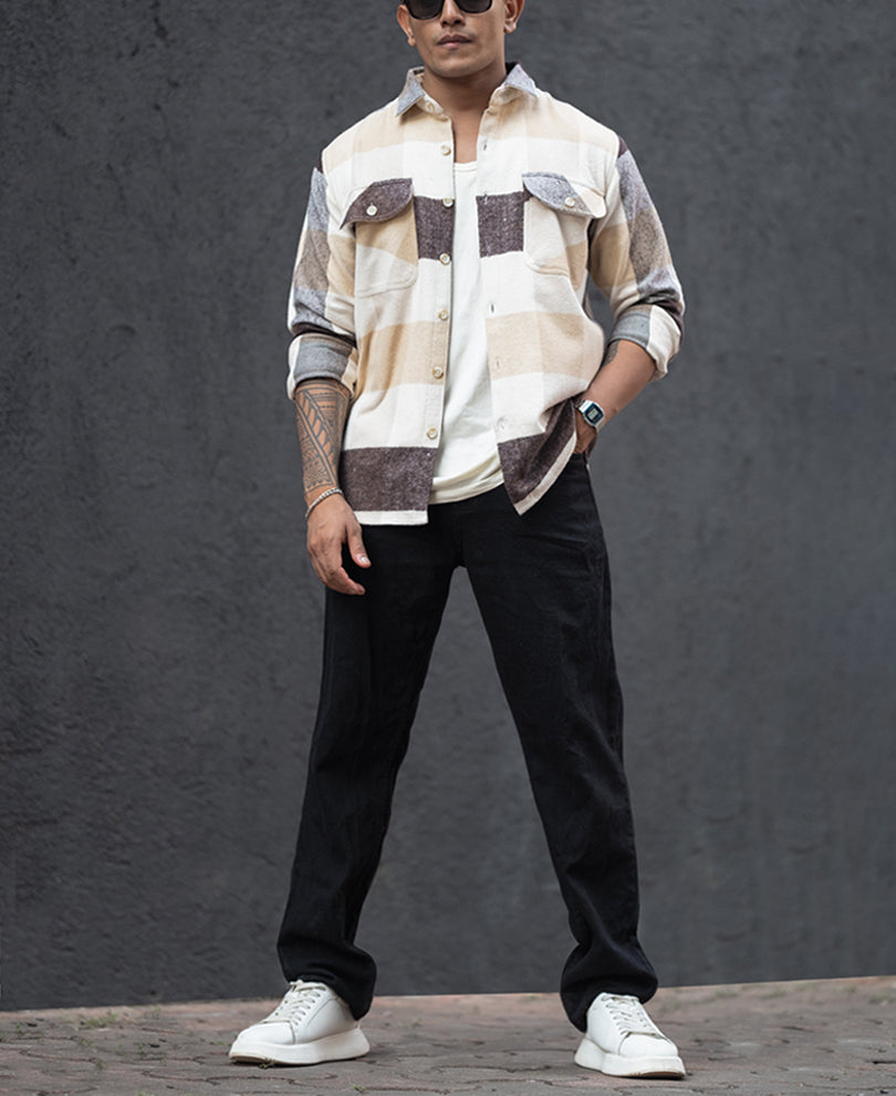 Multi Colour Regular Fit Checked Full Sleeves Shirt