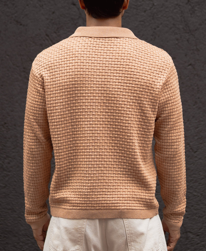 Dusty Rose Regular Fit Full Sleeves T-Shirt