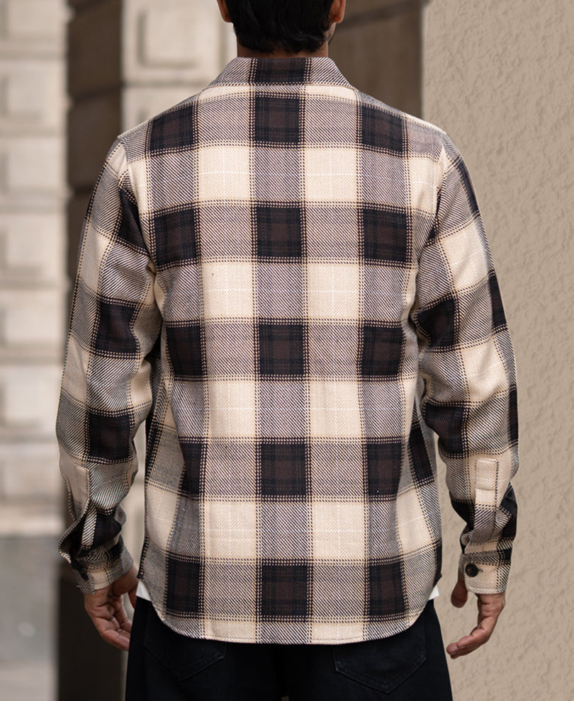 Multi Colour Checked Full Sleeves Regular Fit Shirt With Double Pockets