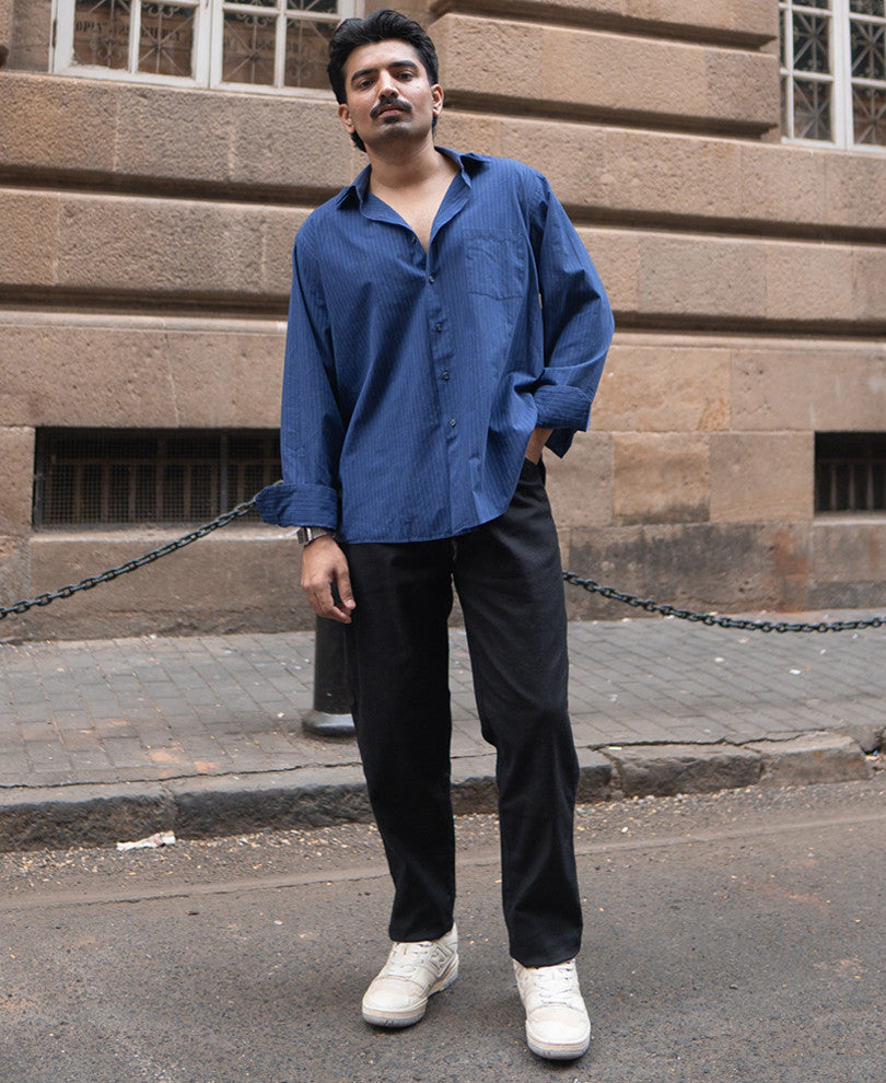 Black Linen Regular Fit Pant