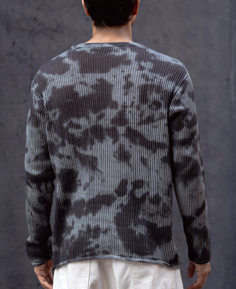 Black Knits Regular Fit Full Sleeves T-Shirt