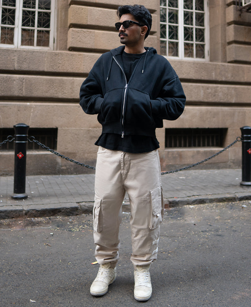 Cream Regular Fit Cargo