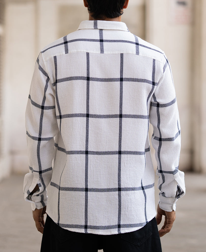 Navy Structure Check Shirt