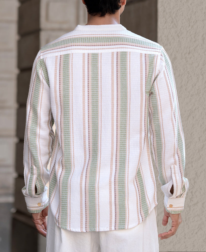 Multicolour Structured Stripe Shirt