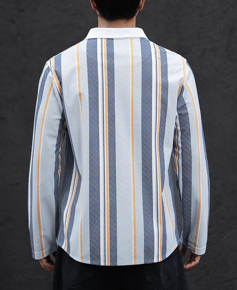 Multi Colour Striped Regular Fit Full Sleeves Shirt
