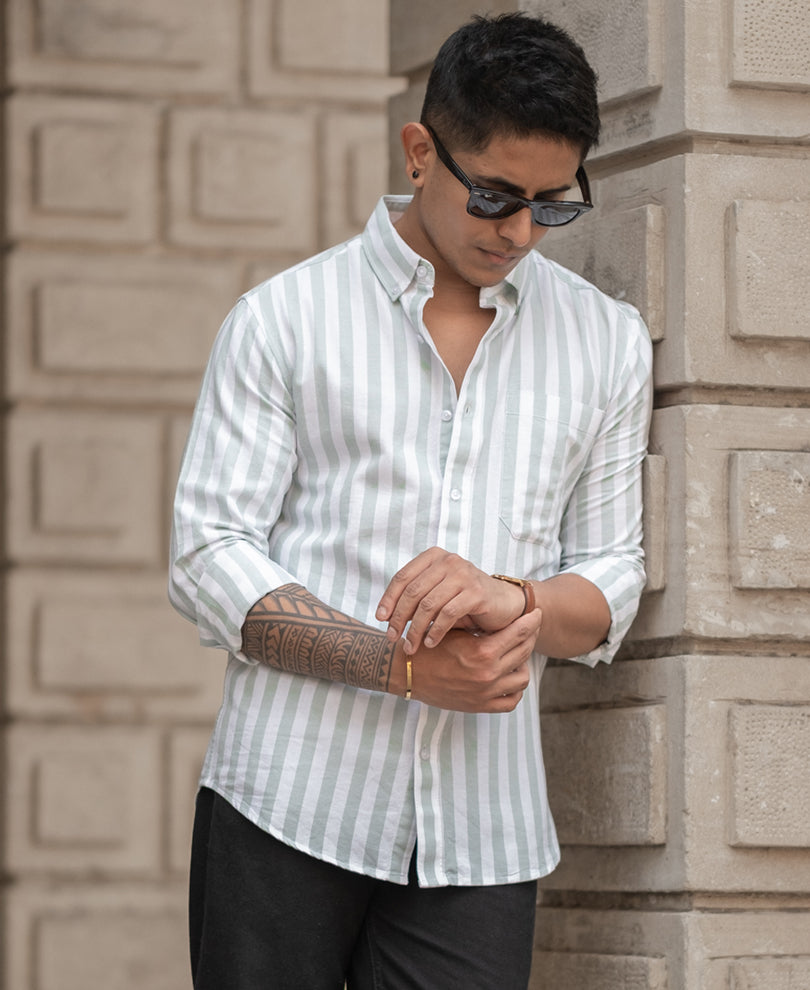 Mint Nautical Stripe Shirt
