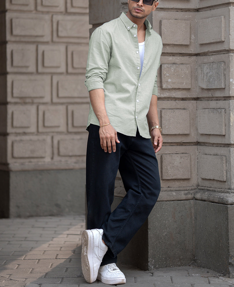 Green Micro Checks Shirt