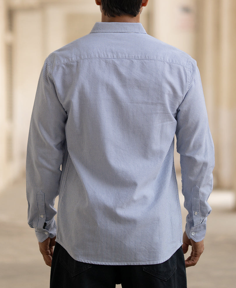 Blue Striped Oxford Shirt