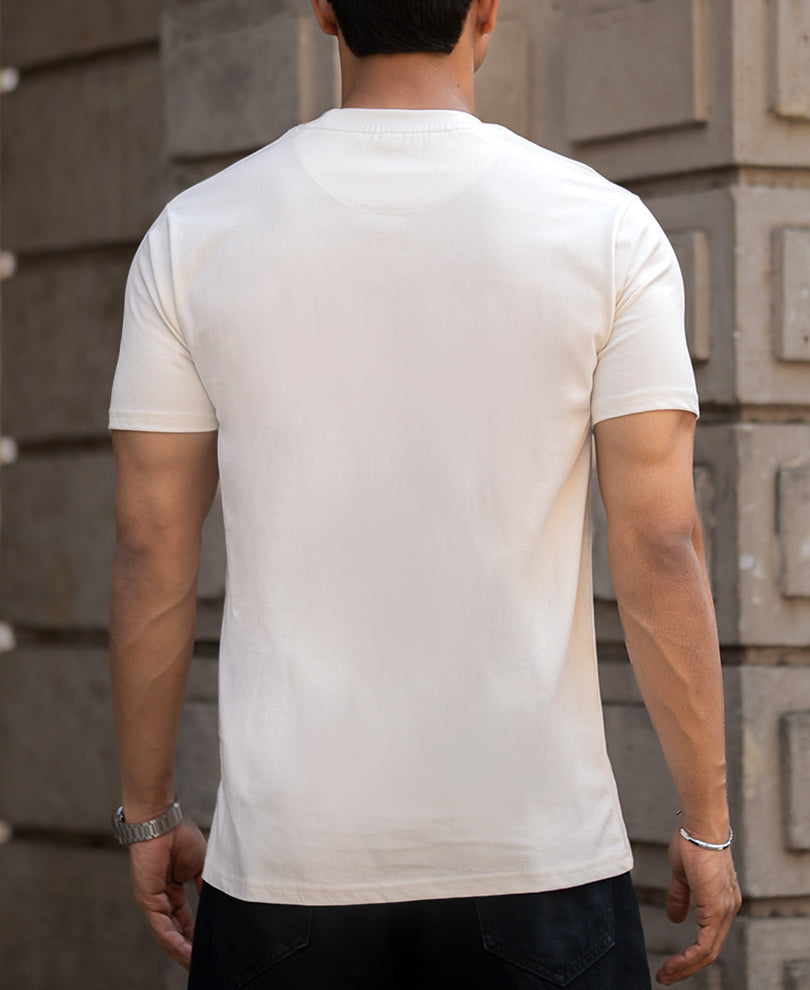 Off-White Discipline Print Regular Fit Half Sleeves T-Shirt