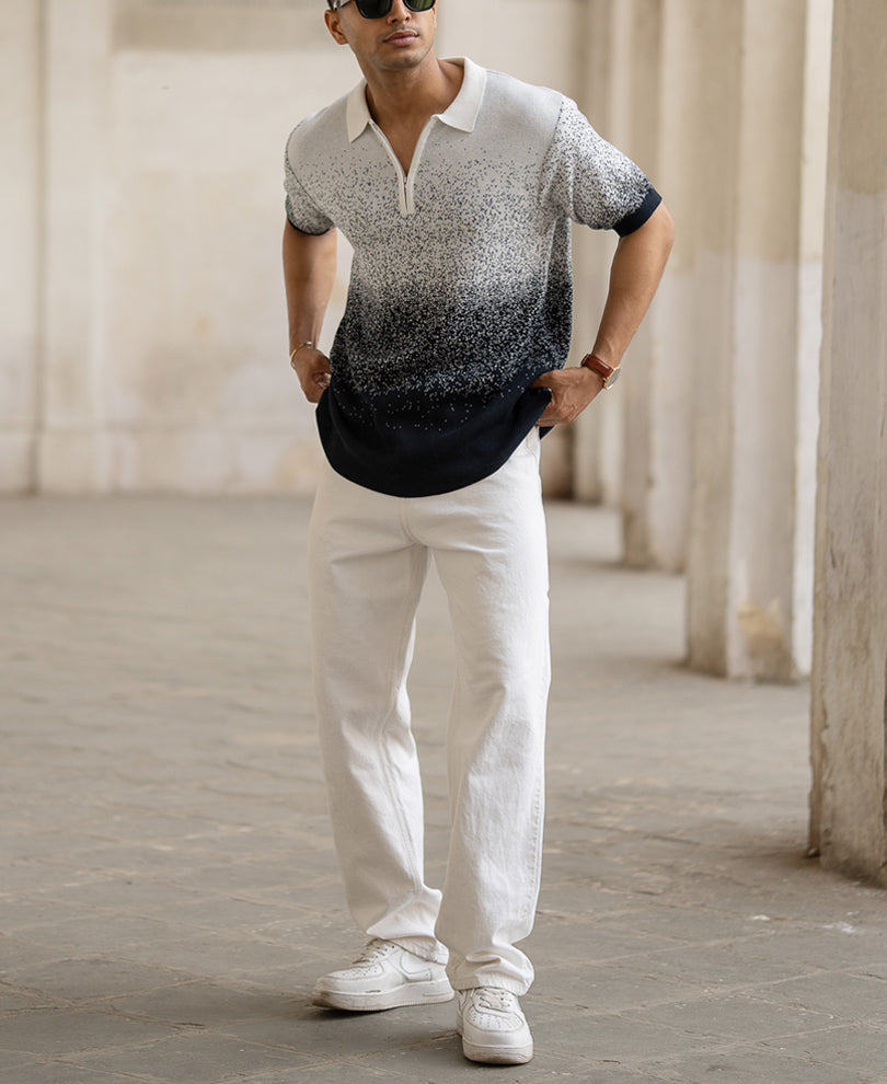 Ombre Jacquard Polo T-Shirt