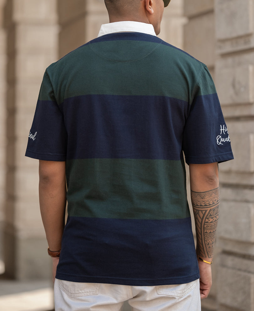Green Embroidered Stripe T-Shirt