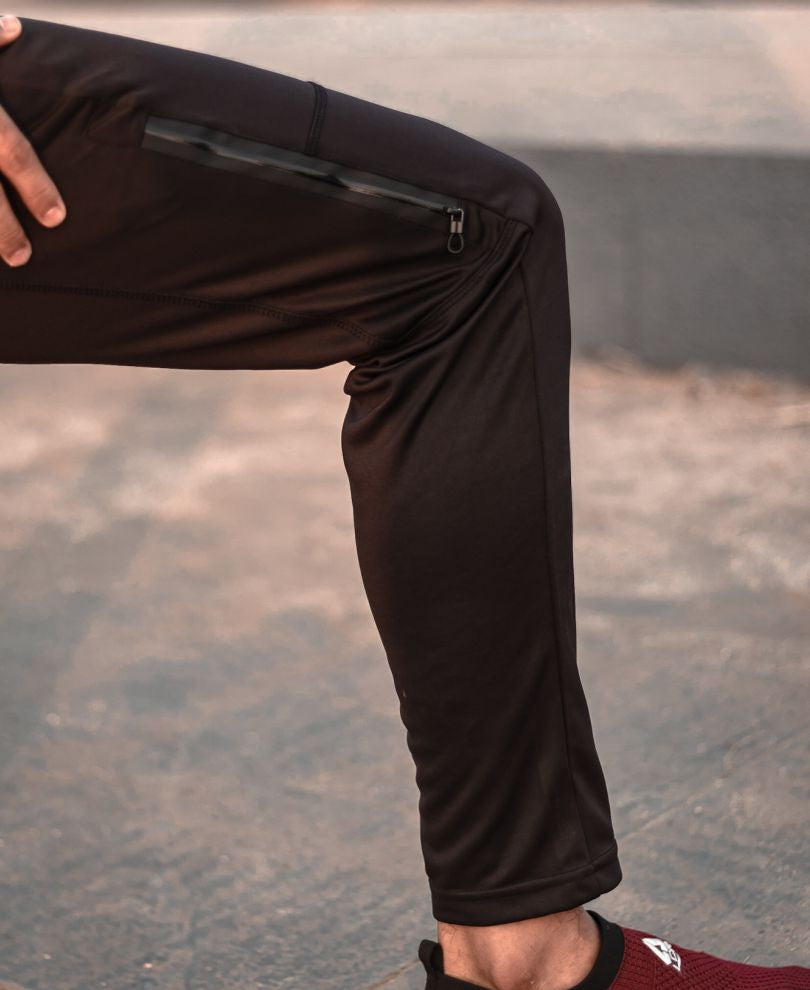 Black Side Zip Dri-Fit Track Pant