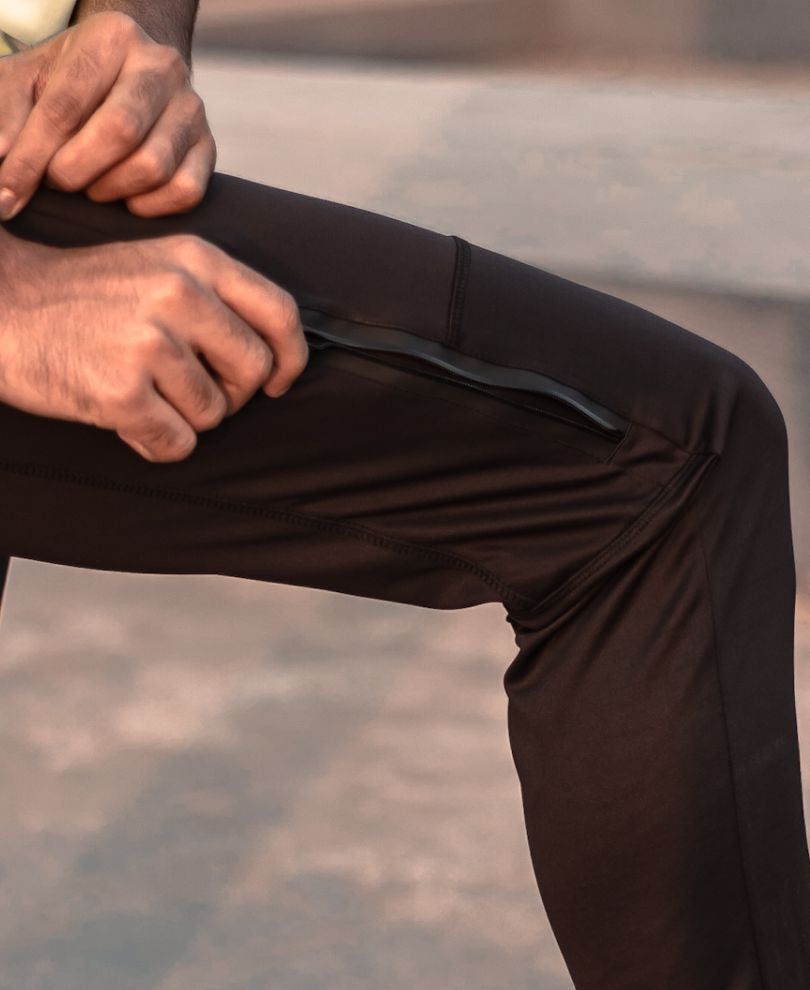 Black Side Zip Dri-Fit Track Pant