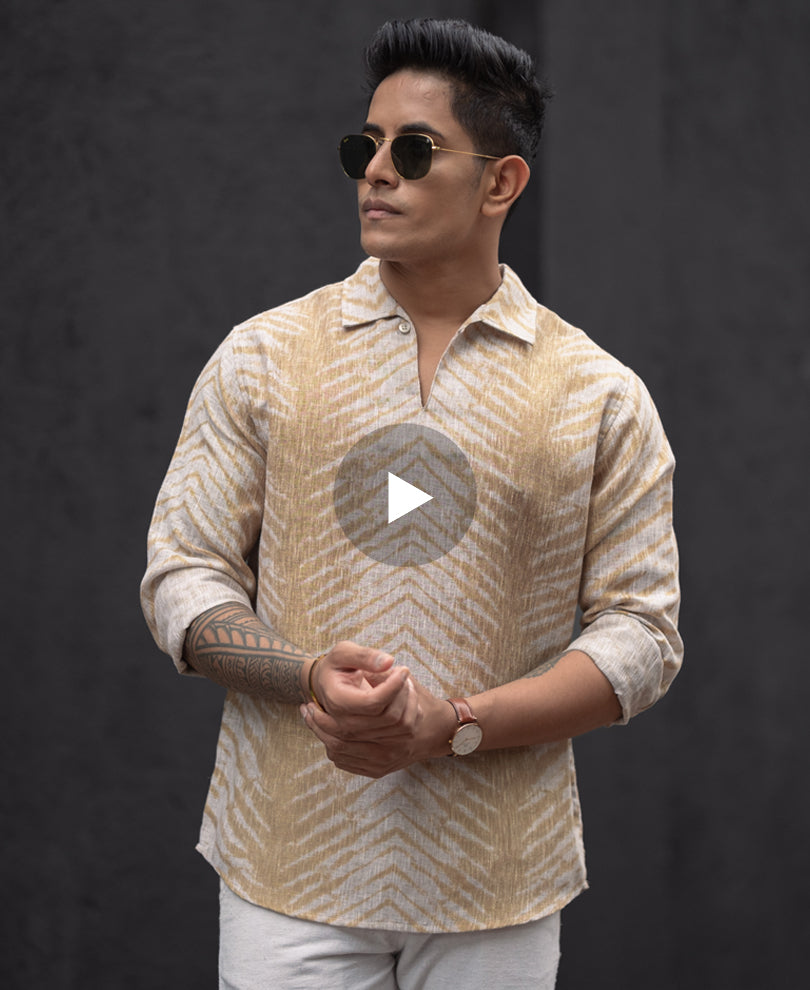 Yellow Regular Fit Full Sleeves Shirt