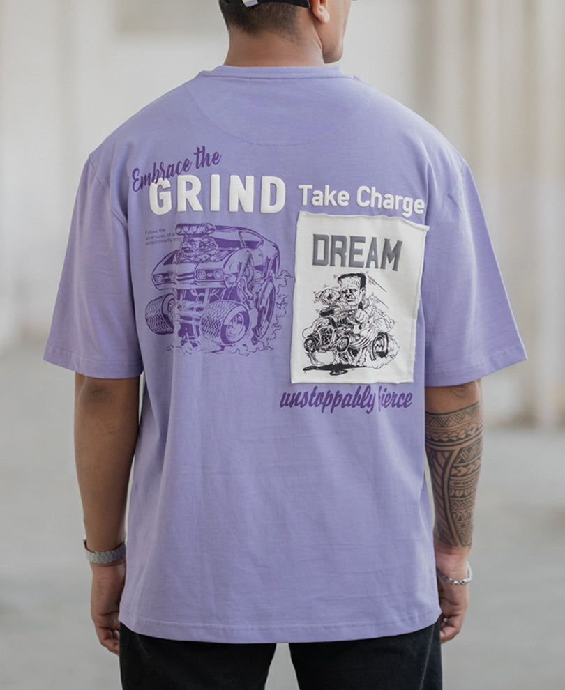 Lavender Patch Print T-Shirt