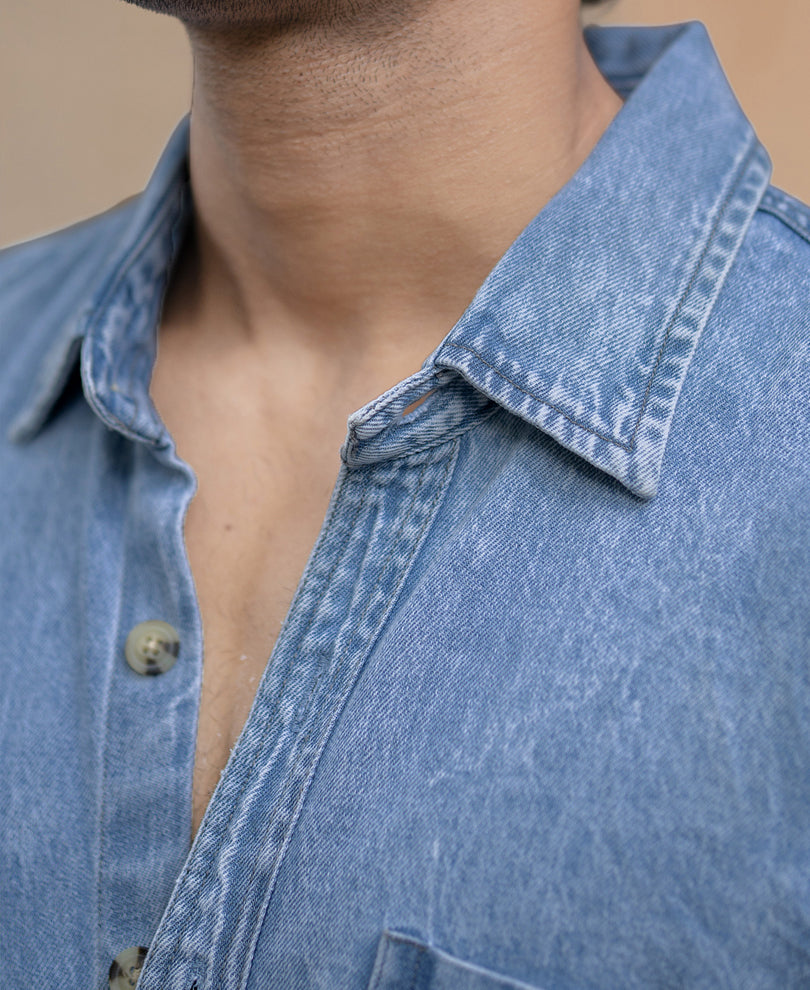 Ice Blue Denim Shirt
