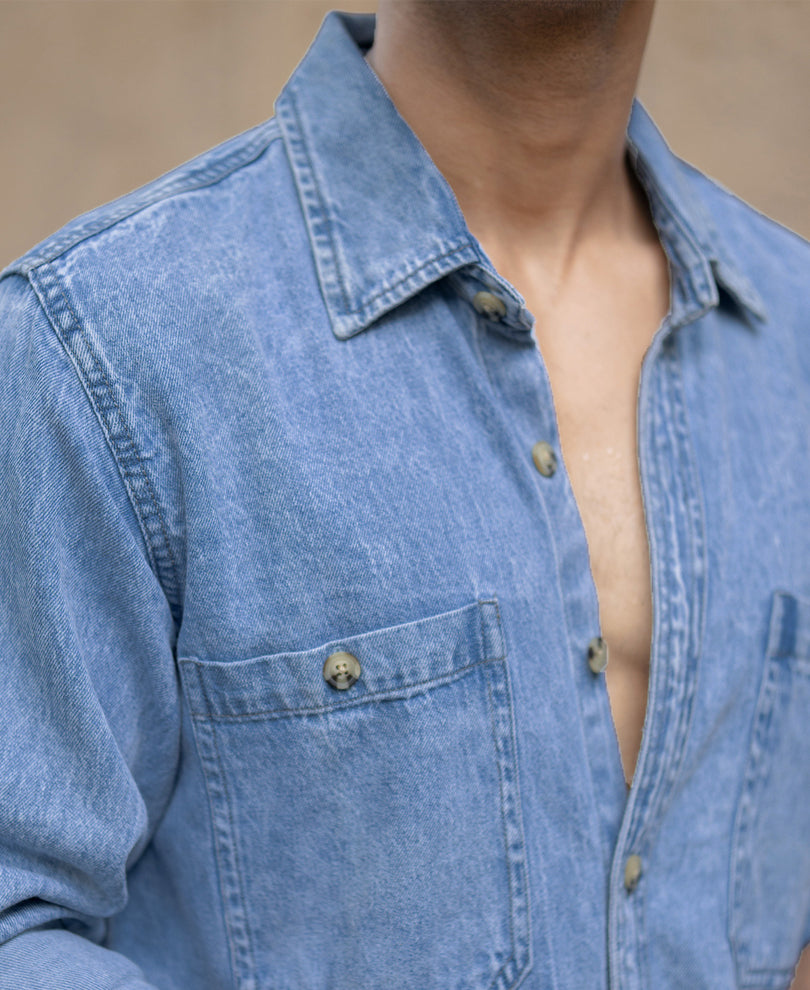 Ice Blue Denim Shirt