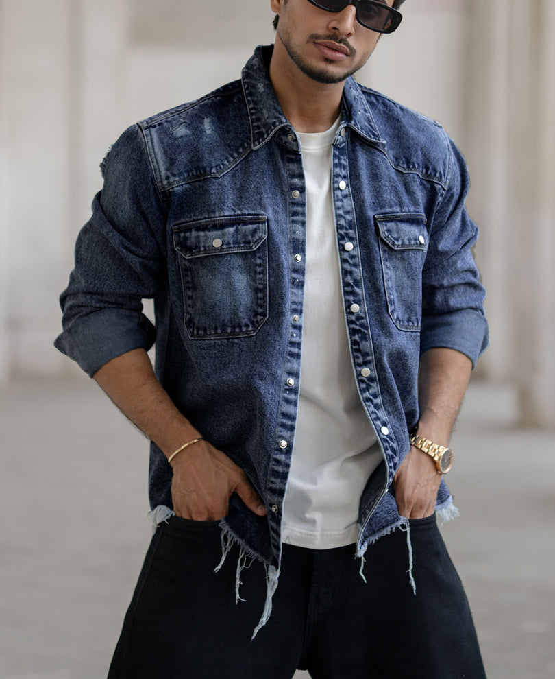 Blue Regular Fit Full Sleeves Denim Shirt