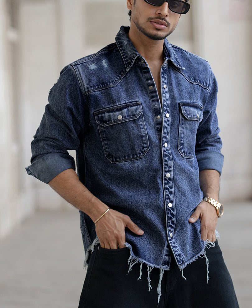Blue Regular Fit Full Sleeves Denim Shirt