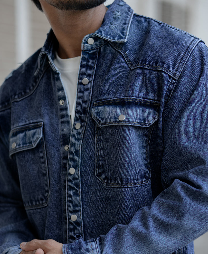 Blue Regular Fit Full Sleeves Denim Shirt