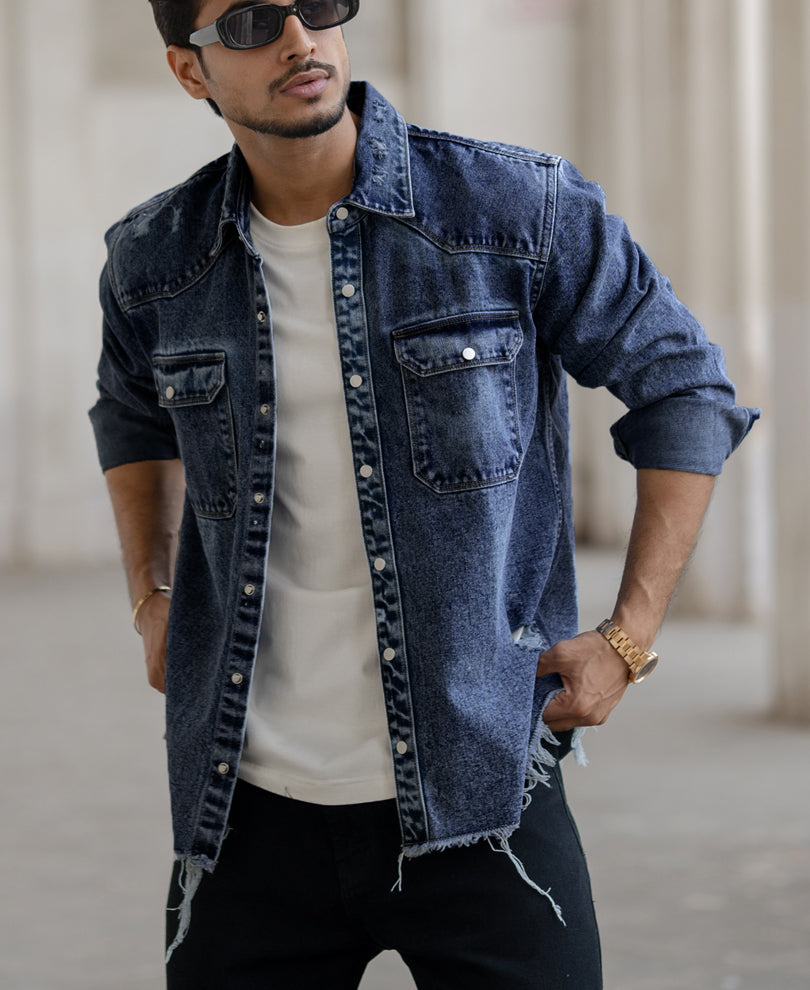 Blue Regular Fit Full Sleeves Denim Shirt