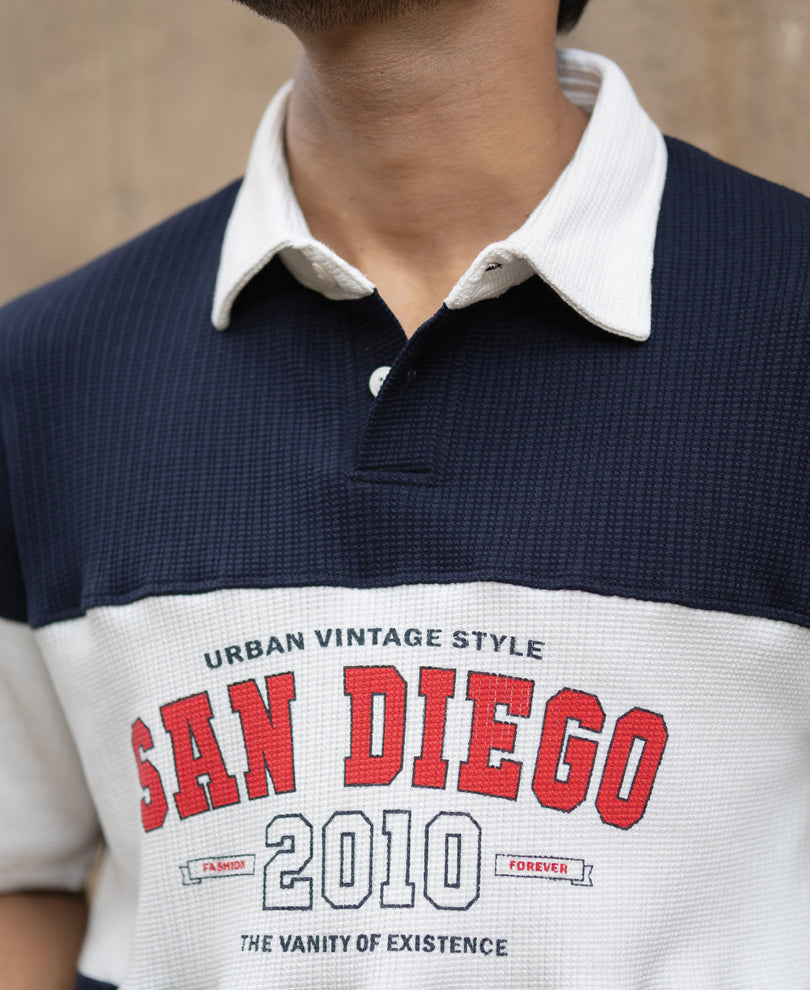 Navy Colourblocked T-Shirt