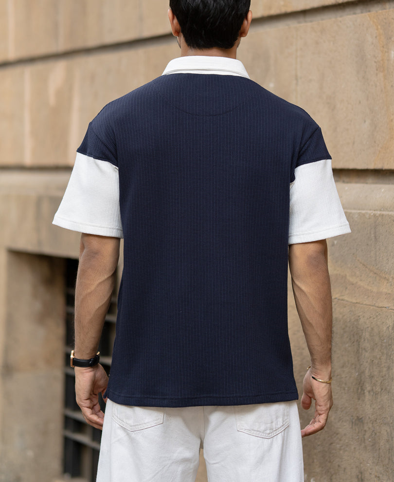 Navy Colourblocked T-Shirt